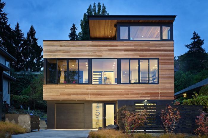 Modern wood house architecture