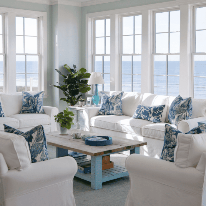 Coastal living room decor