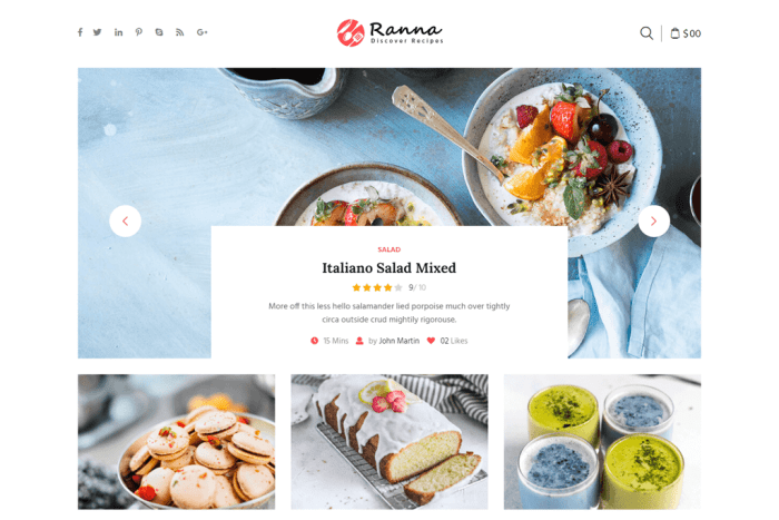 Website template recipes recipe templates responsive