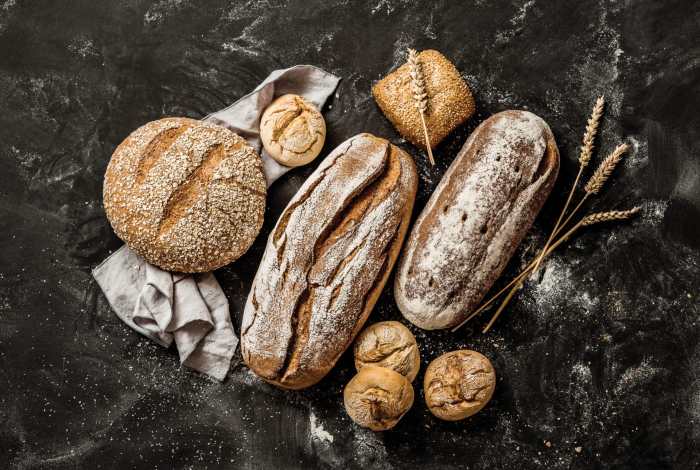 Bread artisan many produced