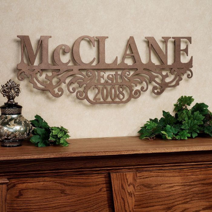 Wall metal personalized sign name decor family year established