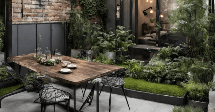 Garden design with industrial accents