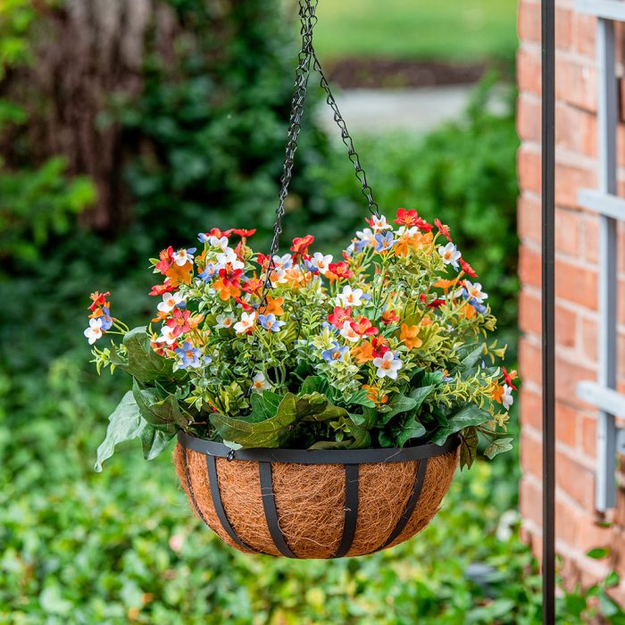 Industrial garden with hanging plants