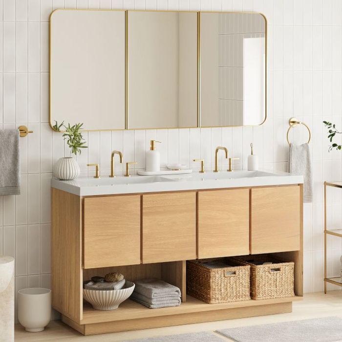 Floating bathroom vanities